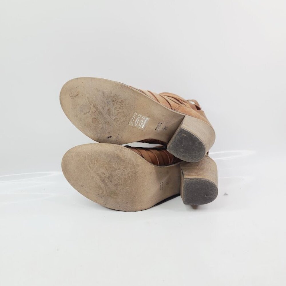 Free People Brown Leather Strappy Ankle Boots Womens Size‎ 7 - Picture 5 of 7